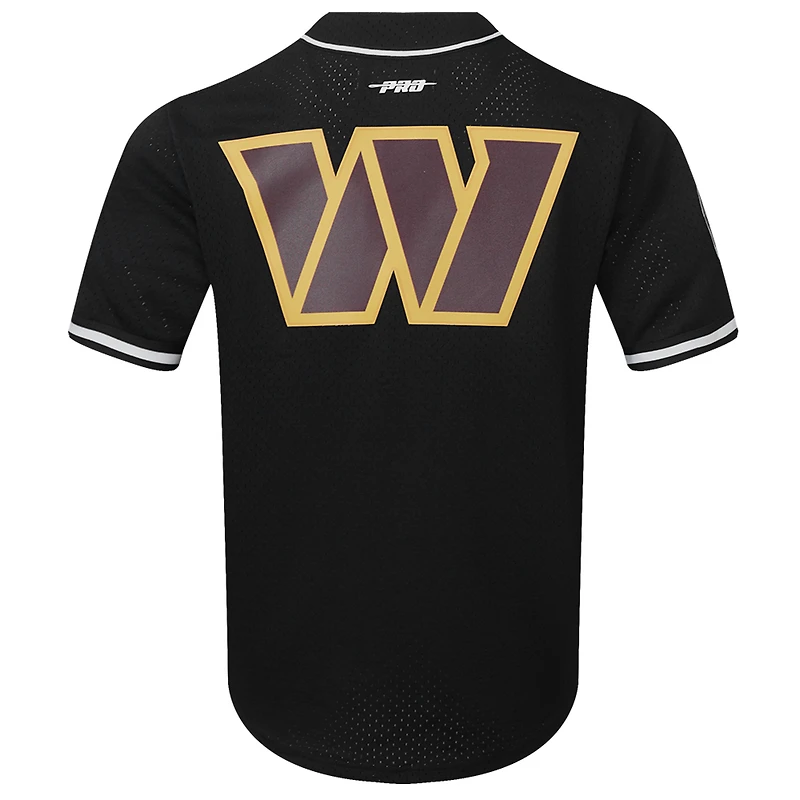Maillot de baseball à boutons en maille Pro Standard Jayden Daniels pour homme, noir, Washington Commanders