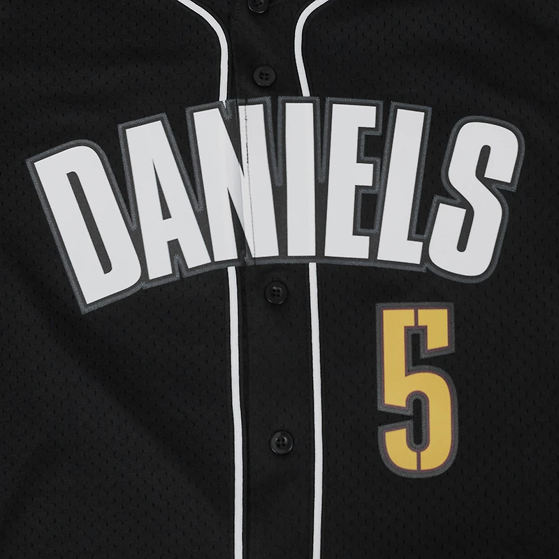 Maillot de baseball à boutons en maille Pro Standard Jayden Daniels pour homme, noir, Washington Commanders
