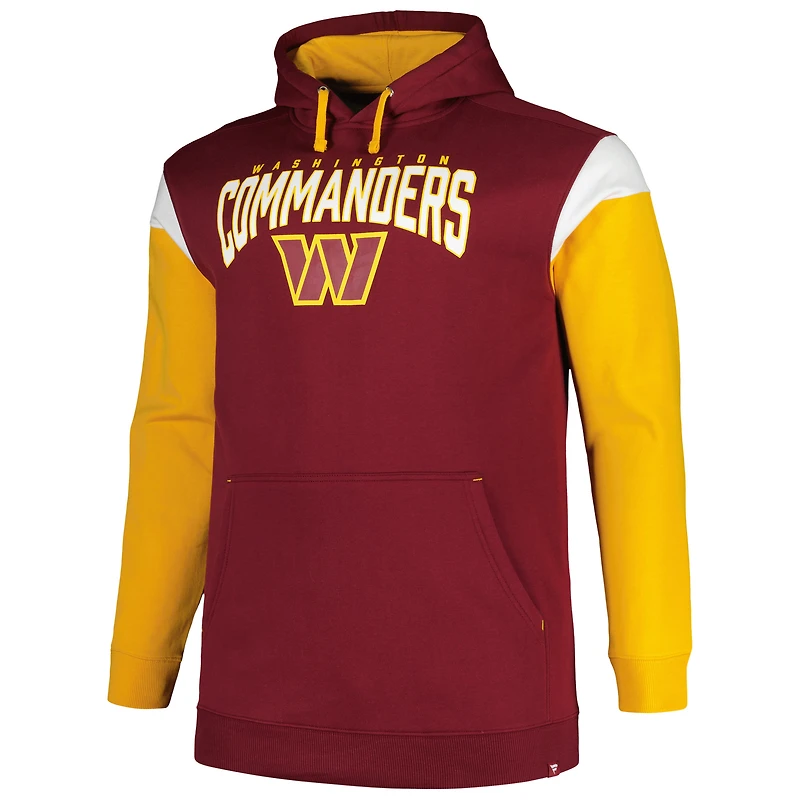 Profil pour hommes Bordeaux Washington Commanders Big & Tall Trench Battle Pull à capuche