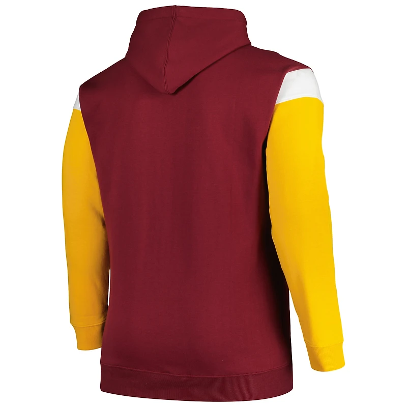 Profil pour hommes Bordeaux Washington Commanders Big & Tall Trench Battle Pull à capuche