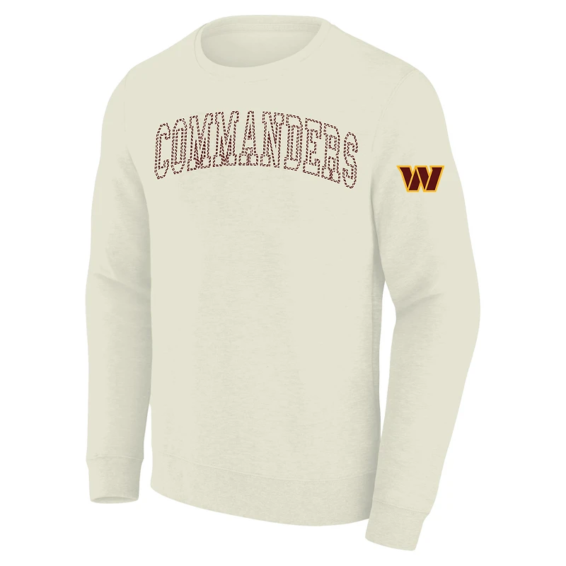 Sweat-shirt polaire grande taille pour homme, couleur crème, Washington Commanders