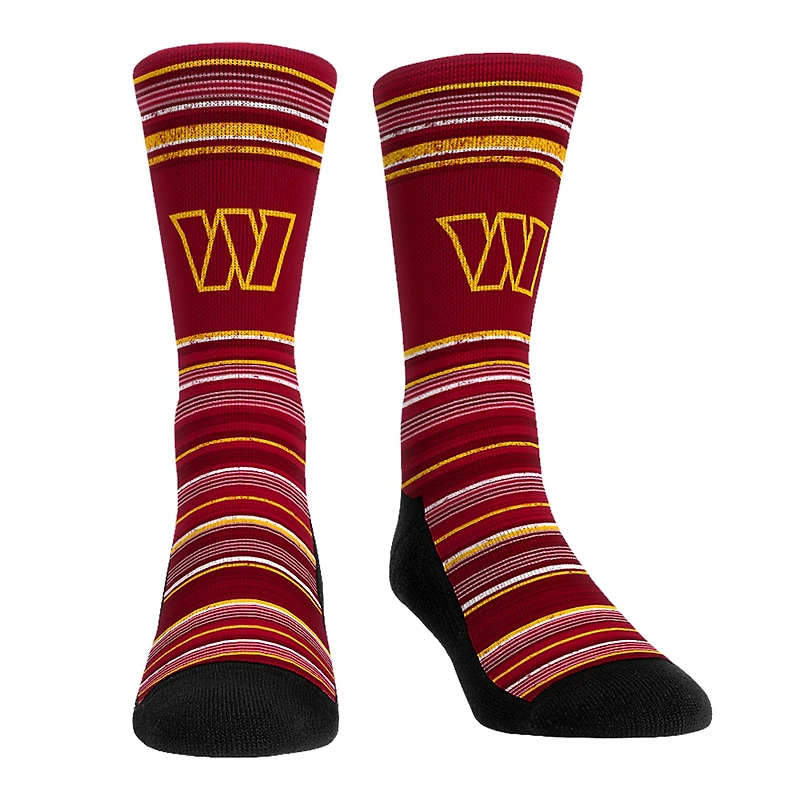 Pack combiné de chaussettes et caleçons boxeurs Rock Em Socks Washington Commanders Primary Crew pour hommes