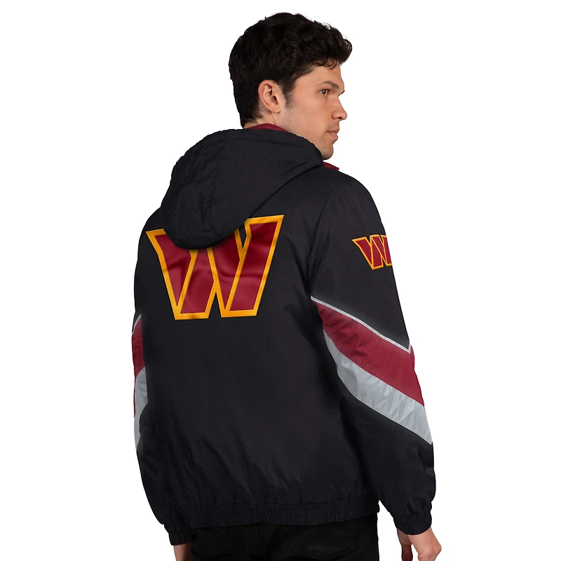 Men's Starter Black/Burgundy Washington Commanders Thursday Night Gridiron Full-Zip Jacket