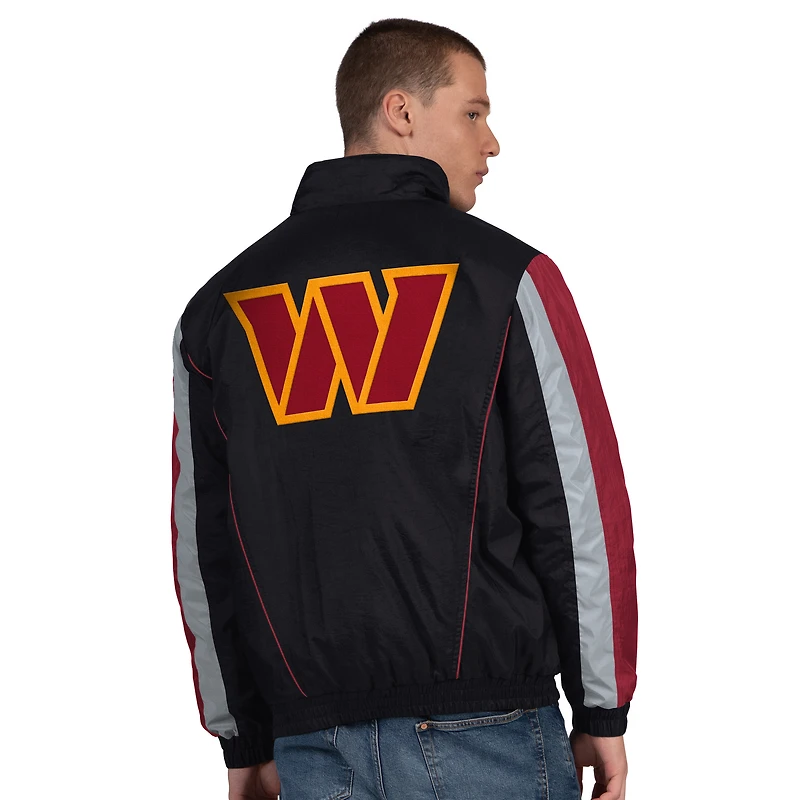 Men's Starter Black Washington Commanders Thursday Night Gridiron Half-Zip Jacket