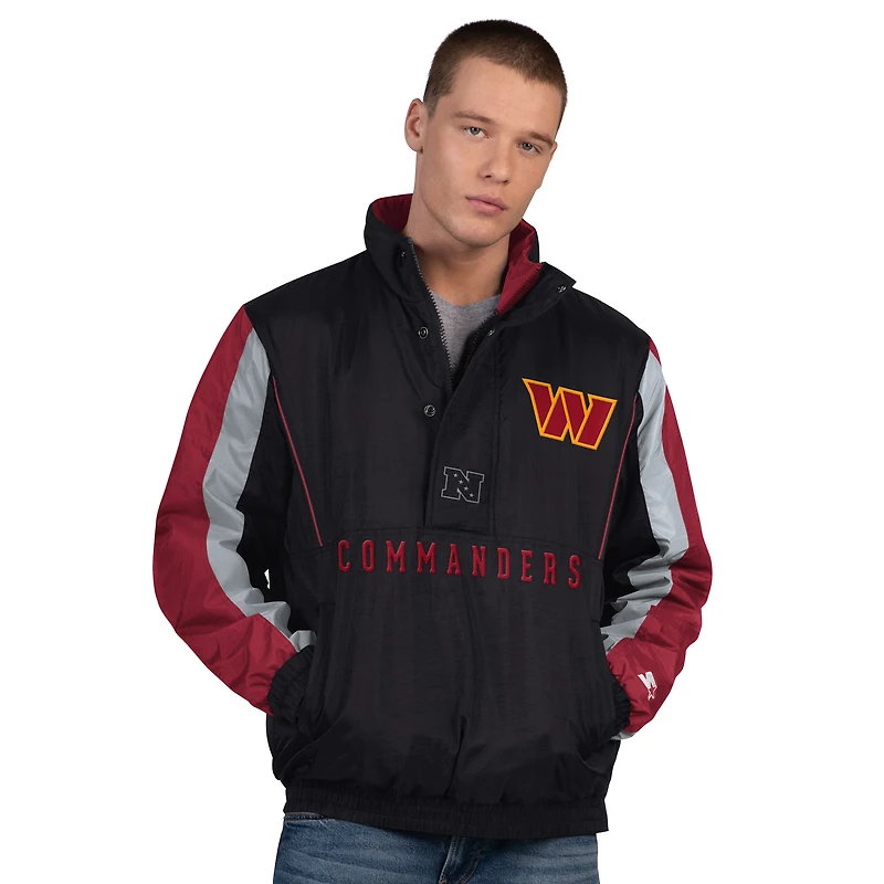 Men's Starter Black Washington Commanders Thursday Night Gridiron Half-Zip Jacket