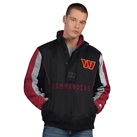 Men's Starter  Black Washington Commanders Thursday Night Gridiron Half-Zip Jacket