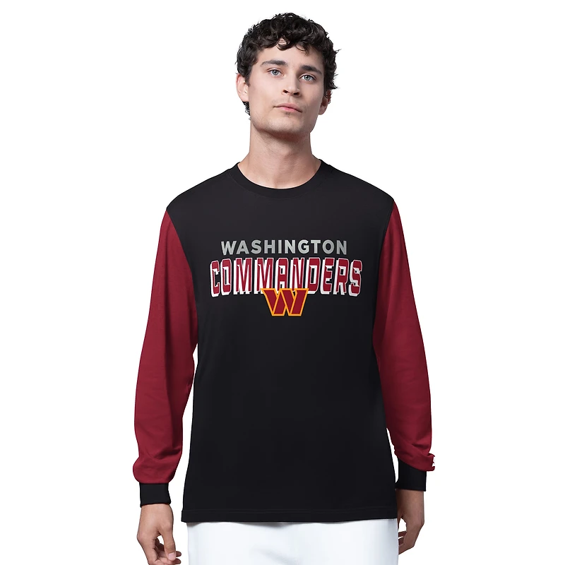 T-shirt à manches longues Starter Black Washington Commanders pour homme, match de football américain du jeudi soir