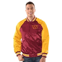 Men's Starter  Burgundy/Gold Washington Commanders Inductee Raglan Full-Snap Varsity Jacket