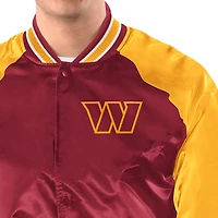 Men's Starter  Burgundy/Gold Washington Commanders Inductee Raglan Full-Snap Varsity Jacket