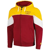 Sweat à capuche entièrement zippé Starter pour hommes, bordeaux/or, Washington Commanders Running Back