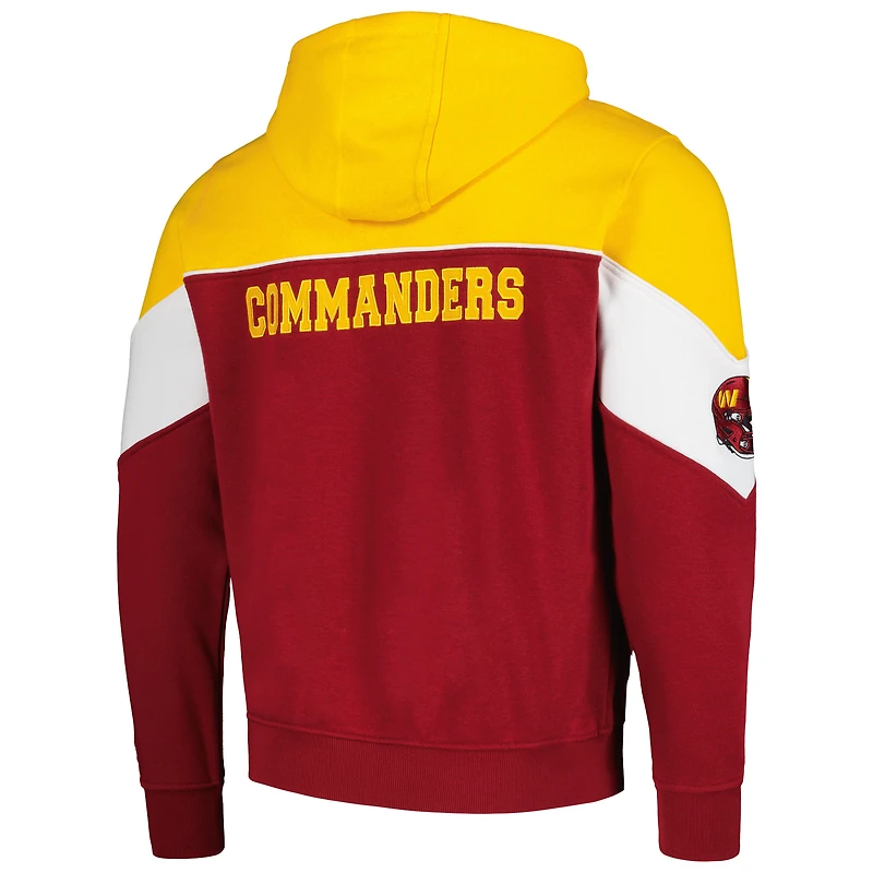 Sweat à capuche entièrement zippé Starter pour hommes, bordeaux/or, Washington Commanders Running Back