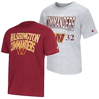 Men's Starter  Burgundy/Gray Washington Commanders Two-Pack Logo T-Shirt Set