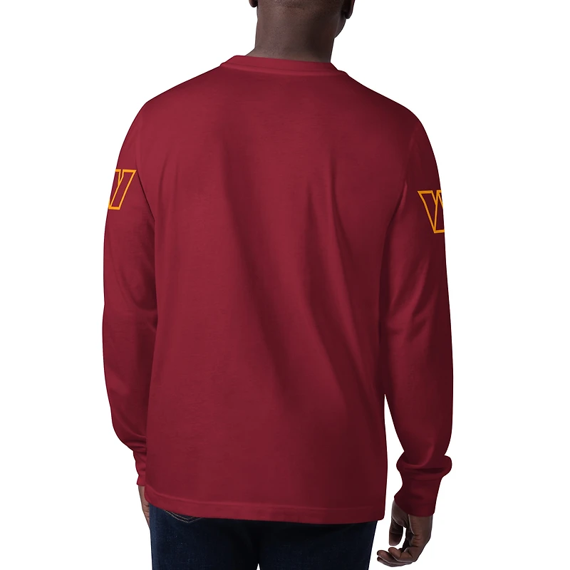 T-shirt à manches longues Starter Burgundy Washington Commanders Clutch Hit pour hommes