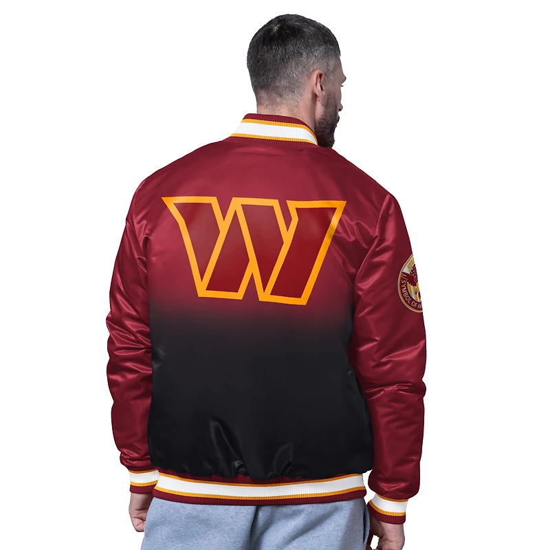 Men's Starter Burgundy Washington Commanders Pass Rush Varsity Full-Snap Jacket