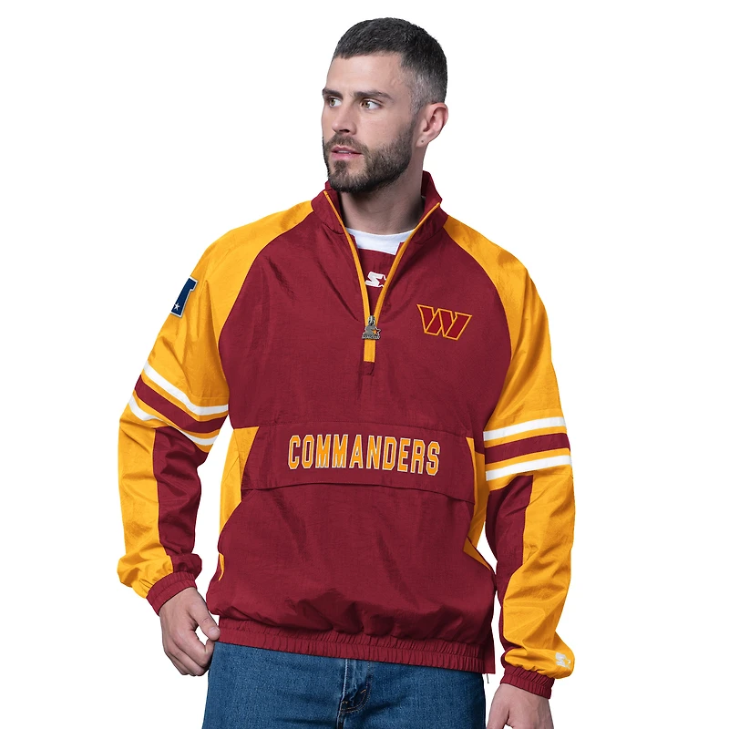 Men's Starter Burgundy Washington Commanders Prospect Half-Zip Pullover