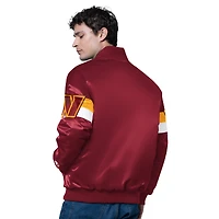 Veste universitaire en satin triple option bordeaux Washington Commanders pour homme