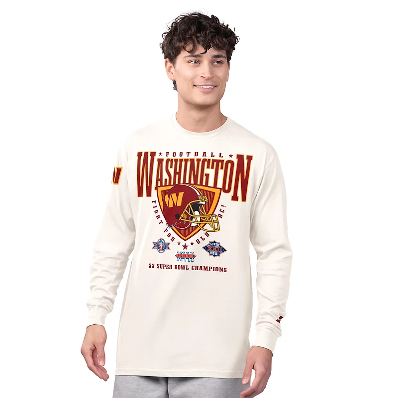 T-shirt à manches longues pour homme Starter Cream Washington Commanders Champions