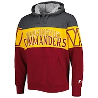 Men's Starter Heather Charcoal/Burgundy Washington Commanders Extreme Pullover Hoodie