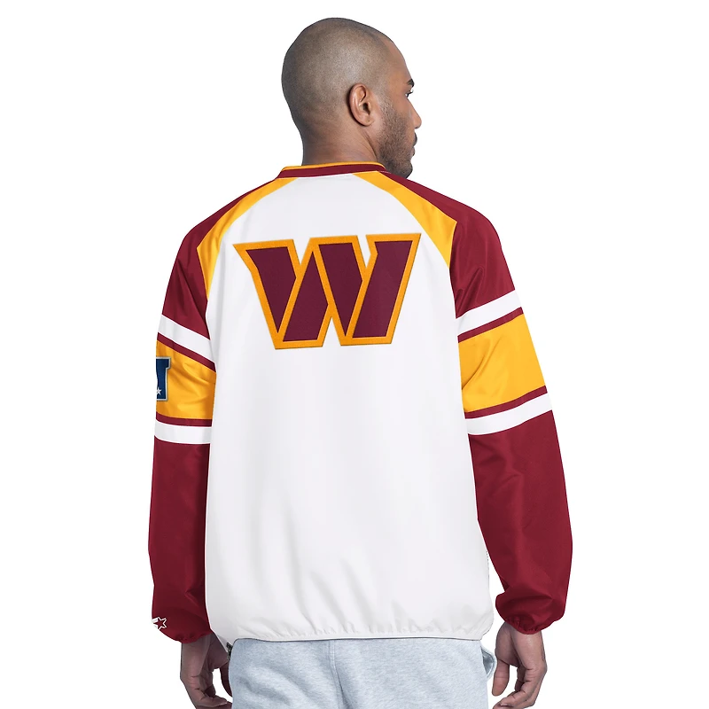 Veste pull raglan Starter blanche pour homme, modèle Washington Commanders Infield Play