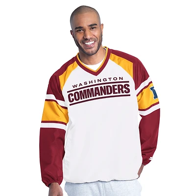 Veste pull raglan Starter blanche pour homme, modèle Washington Commanders Infield Play