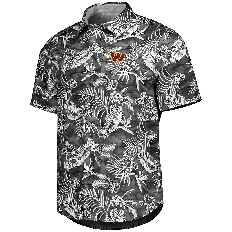 Chemise boutonnée Tommy Bahama Black Washington Commanders Aqua Lush pour homme