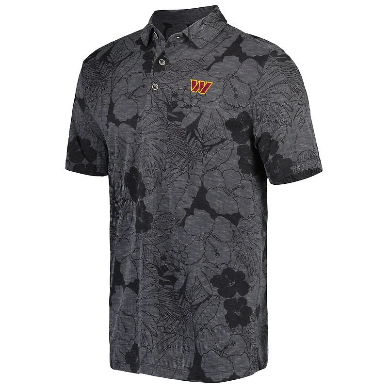 Men's Tommy Bahama Black Washington Commanders Big & Tall Miramar Blooms Polo