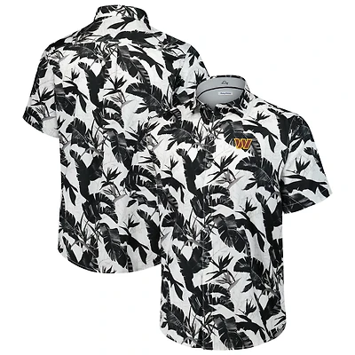 Chemise boutonnée noire pour homme Tommy Bahama Washington Commanders Sunnyvale Blooms Camp