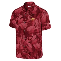 Men's Tommy Bahama Burgundy Washington Commanders Coast Nuevo Fronds Camp Button-Up Shirt