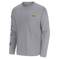 Men's Tommy Bahama  Gray Washington Commanders Oasis Endzone Lux Long Sleeve T-Shirt