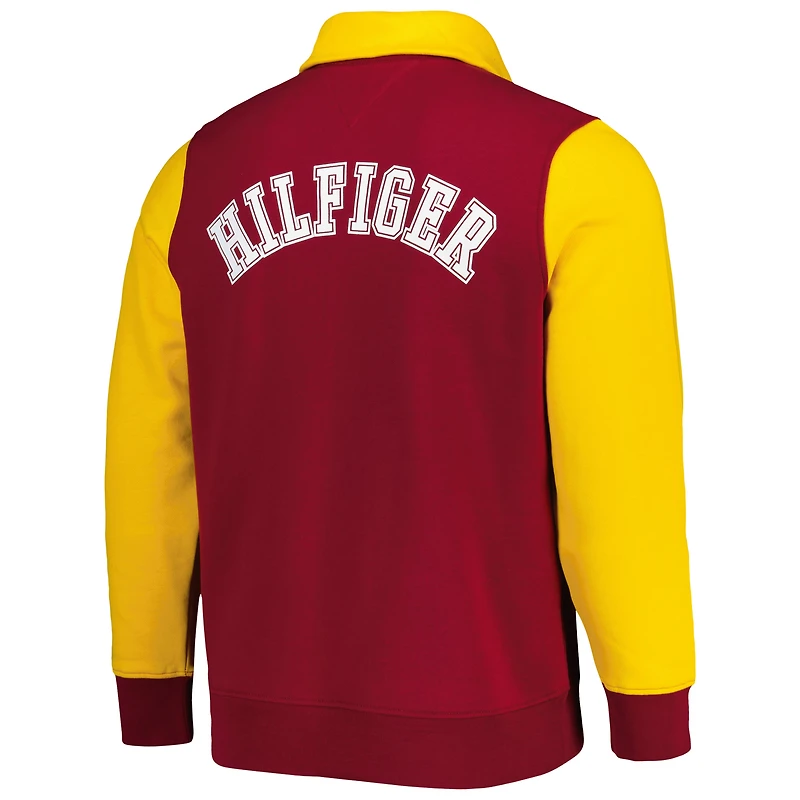 Men's Tommy Hilfiger Burgundy/Gold Washington Commanders Aiden Quarter-Zip Sweatshirt