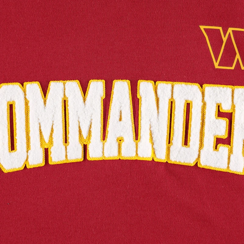T-shirt à capuche manches longues Tommy Hilfiger Washington Commanders Alex pour homme, bourgogne/blanc