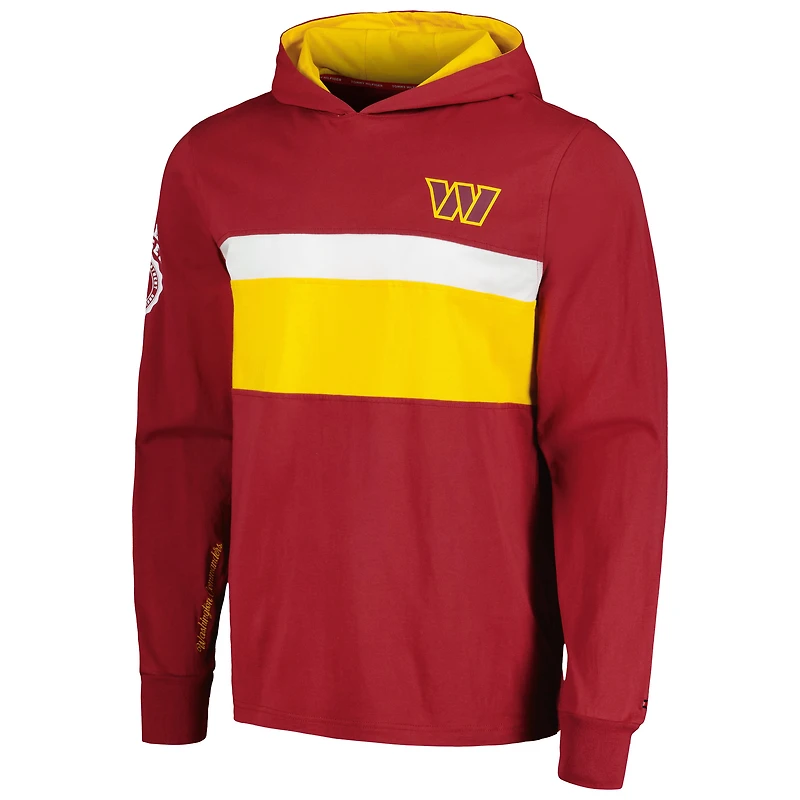 Men's Tommy Hilfiger  Burgundy Washington Commanders Morgan Long Sleeve Hoodie T-Shirt