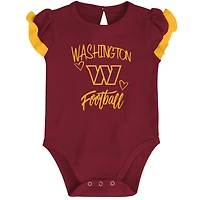 Newborn & Infant Burgundy/Gold Washington Commanders Too Much Love Two-Piece Bodysuit Set