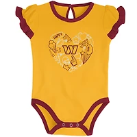 Newborn & Infant Burgundy/Gold Washington Commanders Too Much Love Two-Piece Bodysuit Set