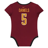 Ensemble de 3 bodies Nike Jayden Daniels Washington Commanders avec nom et numéro pour nouveau-né nourrisson