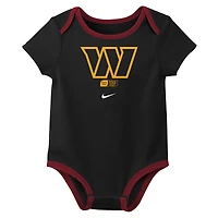 Ensemble de 3 bodies Nike Jayden Daniels Washington Commanders avec nom et numéro pour nouveau-né nourrisson