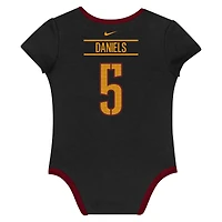 Ensemble de 3 bodies Nike Jayden Daniels Washington Commanders avec nom et numéro pour nouveau-né nourrisson