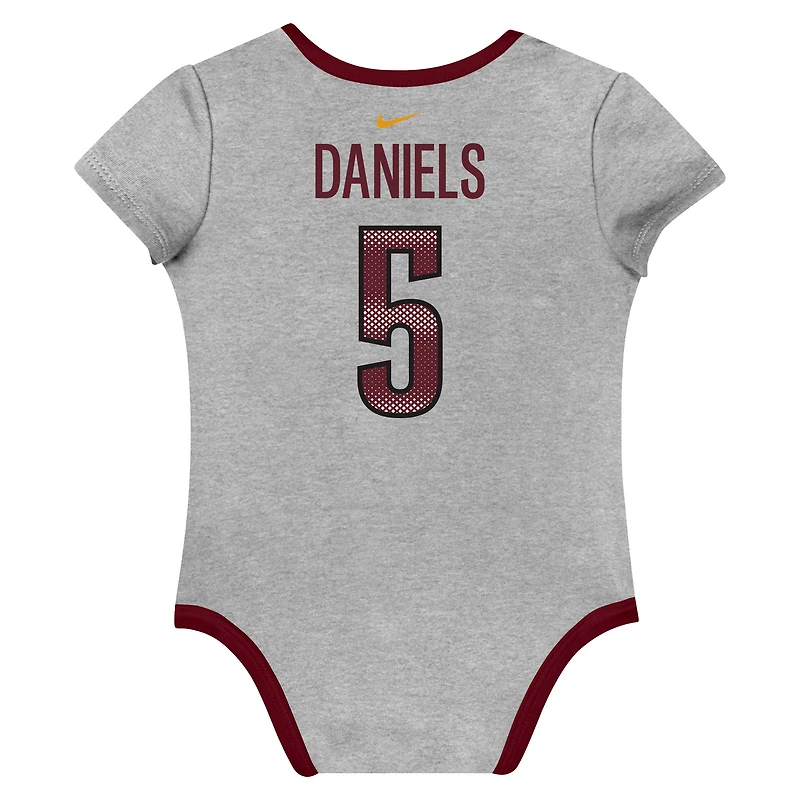 Ensemble de 3 bodies Nike Jayden Daniels Washington Commanders avec nom et numéro pour nouveau-né nourrisson
