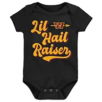 Newborn & Infant Outerstuff  Black Washington Commanders Lil Hail Raiser Bodysuit