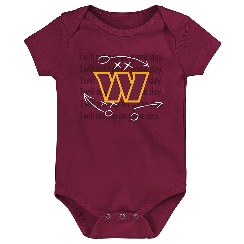 Ensemble de 3 bodies pour nouveau-né et nourrisson Washington Commanders Team Starter