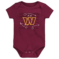 Ensemble de 3 bodies pour nouveau-né et nourrisson Washington Commanders Team Starter