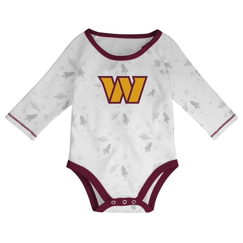 Ensemble pantalon et bonnet pour nouveau-né bébé Washington Commanders Dream Team blanc/bordeaux