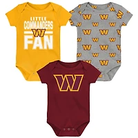 Newborn Outerstuff Washington Commanders Little Tike 3-Piece Bodysuit Set