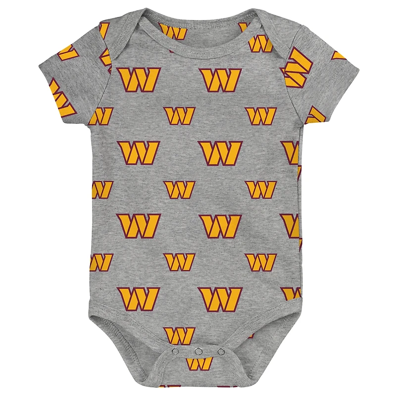 Newborn Outerstuff Washington Commanders Little Tike 3-Piece Bodysuit Set