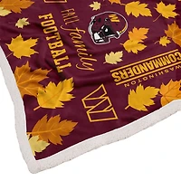 Couverture Sherpa en flanelle polaire Pegasus Washington Commanders 60 x 70 cm pour l'automne, la famille et le football