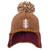 Preschool Brown Washington Commanders Football Head Knit Hat with Pom