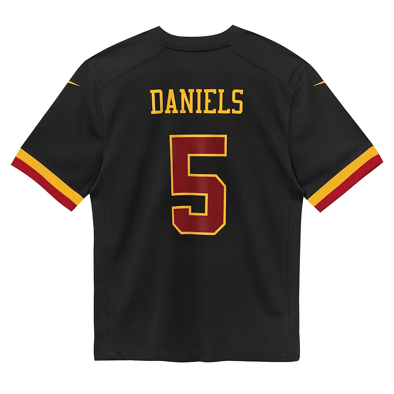 Maillot de match alternatif noir Nike Jayden Daniels Washington Commanders pour enfants d'âge préscolaire