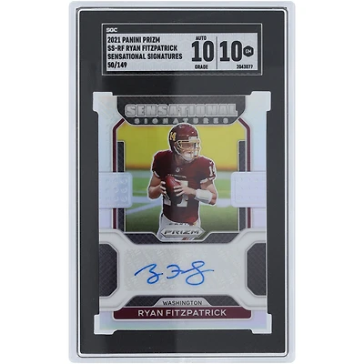 Ryan Fitzpatrick Washington Commanders Autographed 2021 Panini Prizm Silver Prizm #SS-RF #5/149 SGC Authenticated 10/10 Card