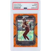 Carte de recrue authentifiée Sam Howell Washington Commanders 2022 Panini Prizm Orange Ice Prizm #306 PSA 10