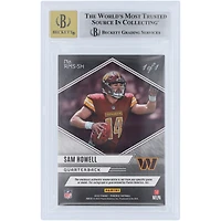 Carte relique authentifiée 8,5/10 du logo Panini Phoenix 2022 autographiée par Sam Howell Washington Commanders #RMS-SH #1/1 BGS - Sous-grades 9,5, 9, 8,5, 8,5